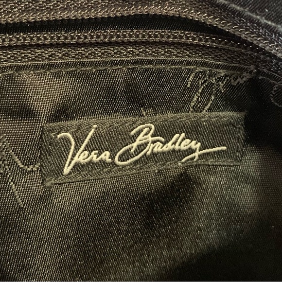 VERA BRADLEY Gigi black quilted crystals flower Mini shoulder Baguette VGUC+++ - Picture 4 of 10